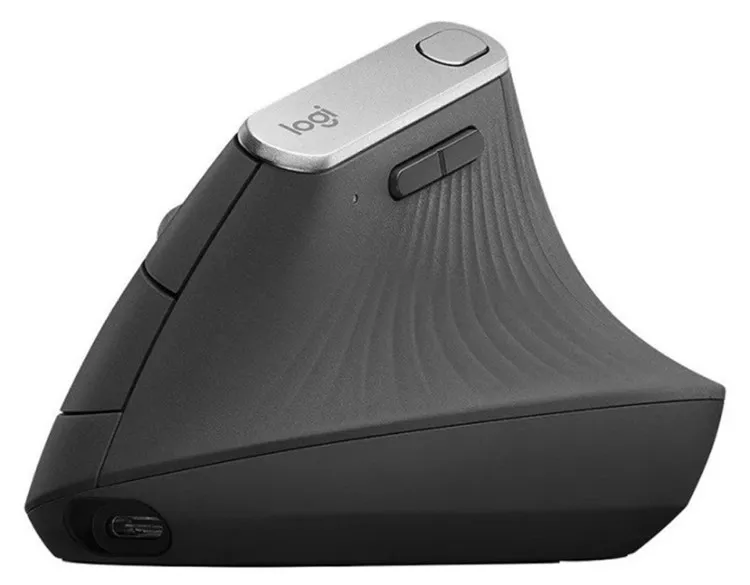 A Logitech ergonomic mouse
